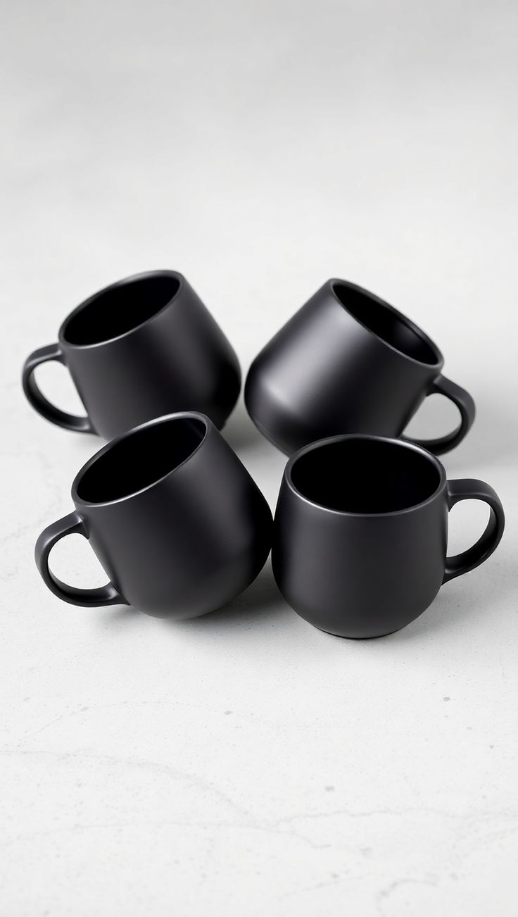 Black Ceramic Coffee Mug – Modern Minimalist Style