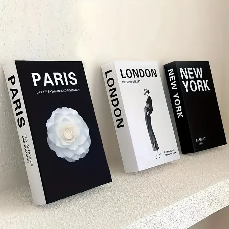 City-Themed Book Decor Set – Paris, New York, London
