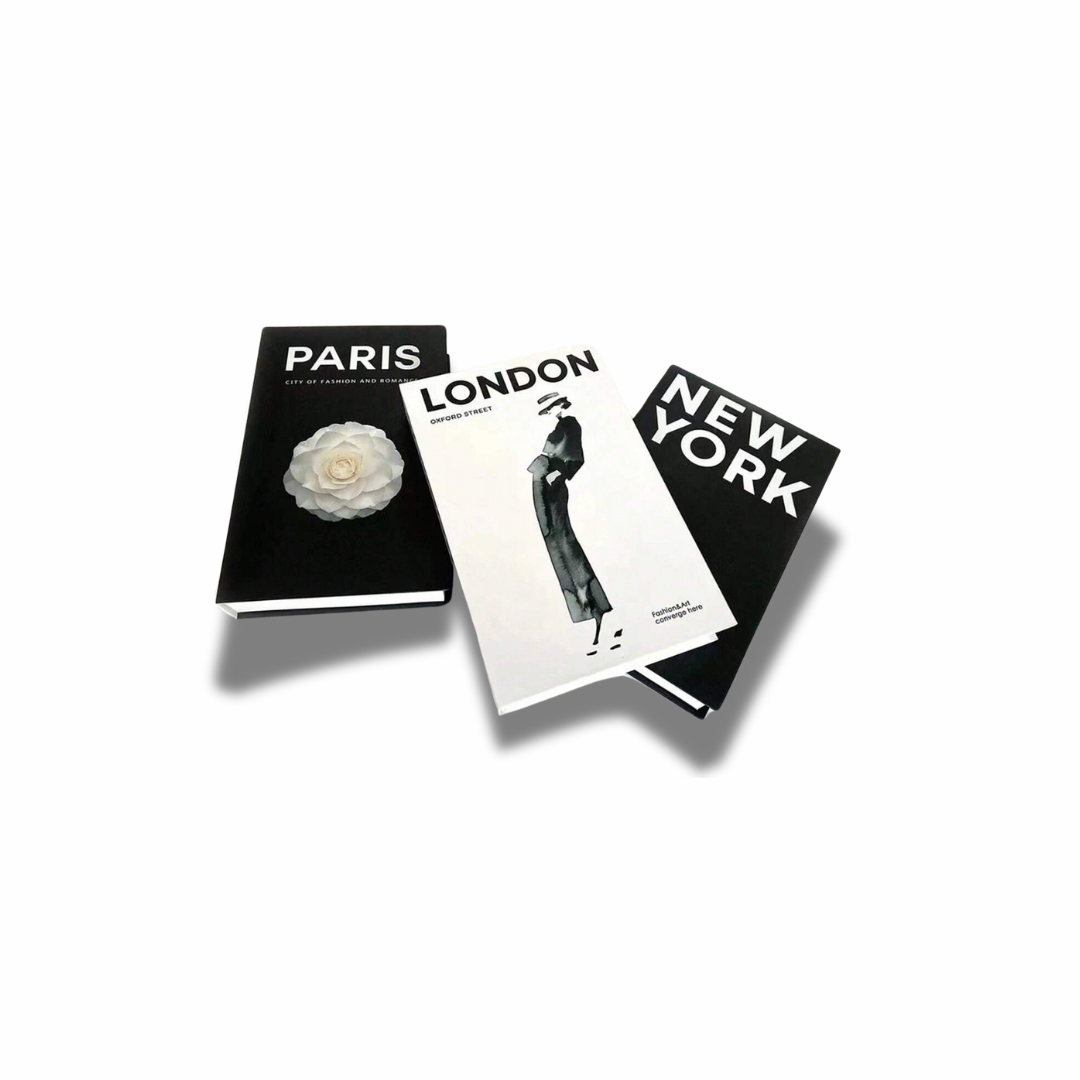 City-Themed Book Decor Set – Paris, New York, London