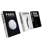 City-Themed Book Decor Set – Paris, New York, London