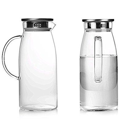 Durable Glass Pitcher with Lid – Stylish Beverage Server