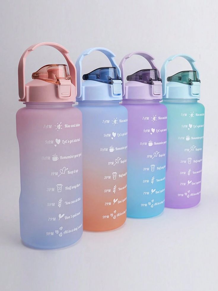 Hydration Tracking Water Bottle – Pastel Gradient, Leakproof