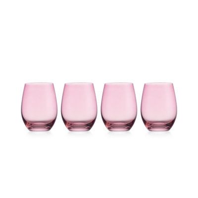 Set of Modern Pink Drinking Glasses – Elegant Home Essentials (4pcs)