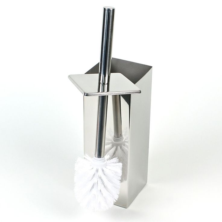 Square Chrome Toilet Brush Holder – Modern Bathroom Accessory