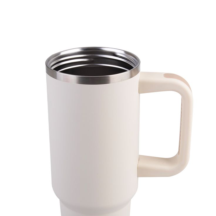 Travel Mug with Handle & Straw Lid- Spill-Resistant